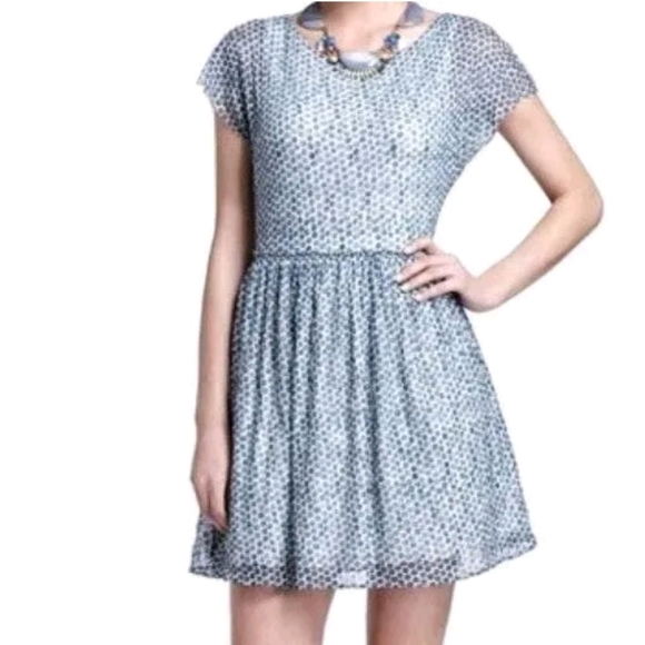 Anthropologie Weston Wear Frothed Small dot fit and flare Mini dress Size Medium - Picture 1 of 10